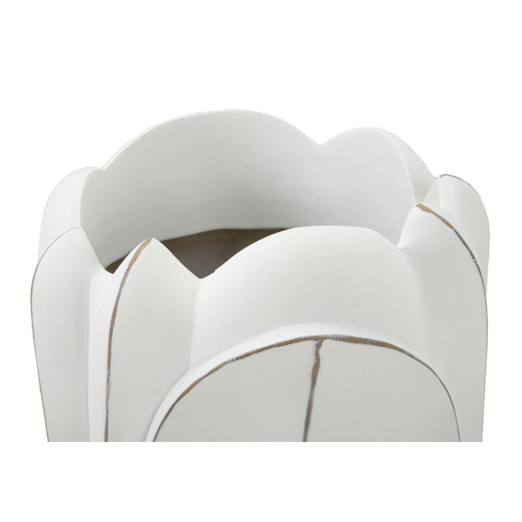 Vaso Decorativo VKH661, Bianco, Poliresina, 29x29x48 cm