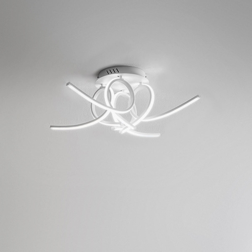 Lampada a Soffitto TOSCA P/4 LED Integrato 60W 3200lm 3000K Luce Calda - Alluminio Satinato Bianco Diffusore in Silicone - Gealuce