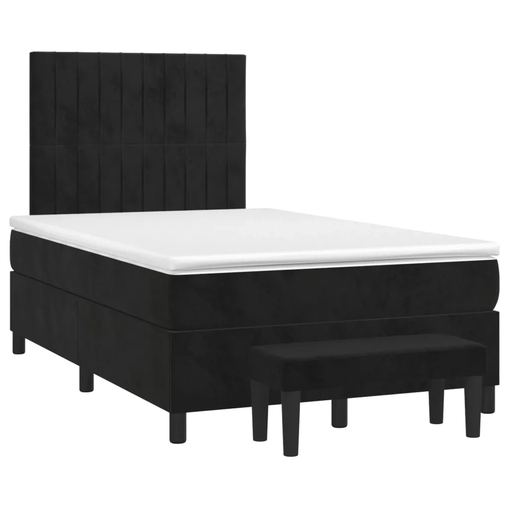 Giroletto a Molle con Materasso Nero 120x200 cm in Velluto 3137955