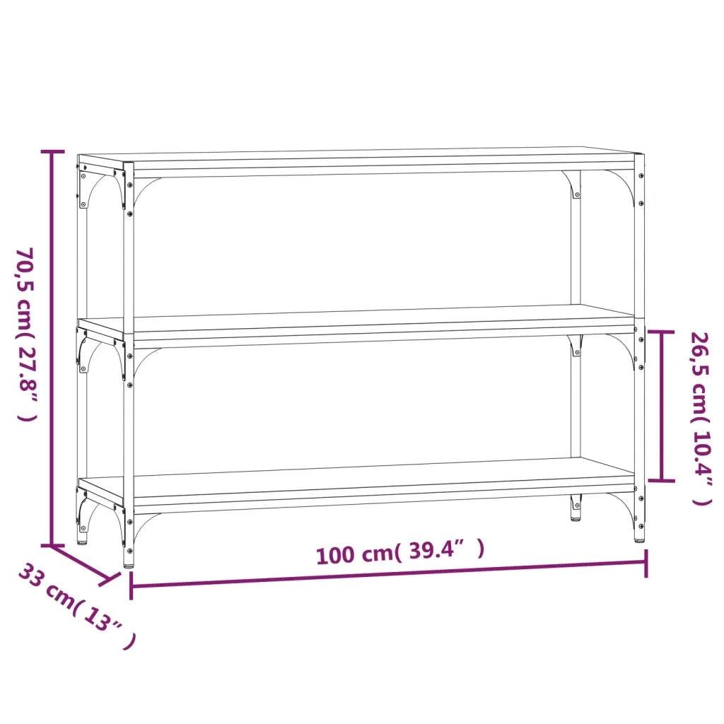 Libreria Grigio Sonoma 100x33x70,5 cm Legno Multistrato Acciaio 819355