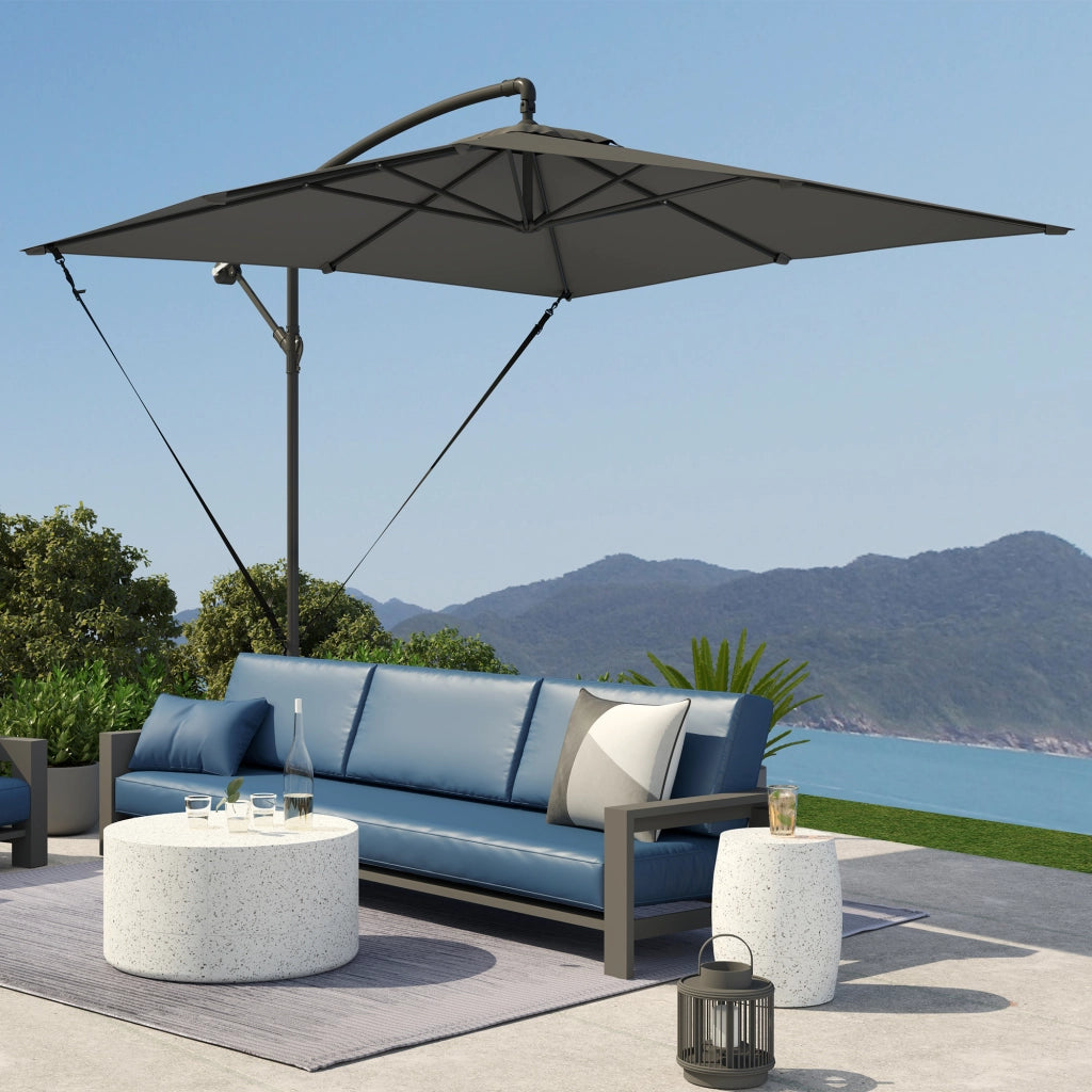 Ombrellone da Giardino con Base ¨C zephmum ¨C Grigio 250x250 cm