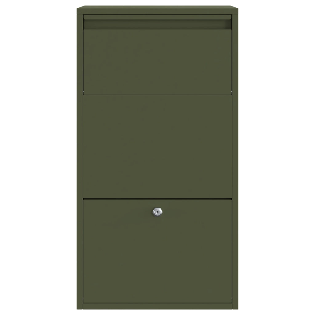 Cassetta Postale Verde Oliva 44x22x82 cm Acciaio