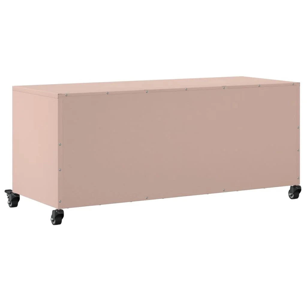 Mobile TV multimediale scaffale TV credenza mobile TV sala da pranzo soggiorno camera da letto rosa 100,5 x 39 x 43,5 cm acciaio rosa 02_0028278