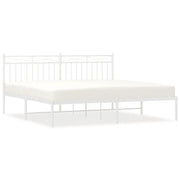 Letto matrimoniale | Letto per adulti | Giroletto con Testiera Metallo Bianco 183x213 cm