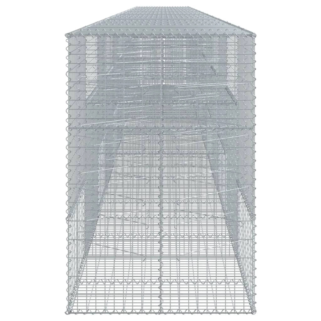 Gabbione recinto a gabbia muro di contenimento con coperchio 1200 x 100 x 150 cm ferro zincato argento 02_0040131