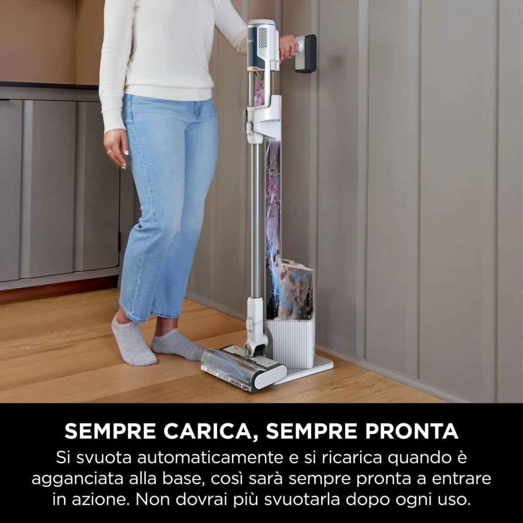 Shark BU3521EU Floor Detect Aspirapolvere a Bastone 2 in 1 Ciclonico Senza Sacchetto 240W 40 min 84 dB colore Blu Bianco
