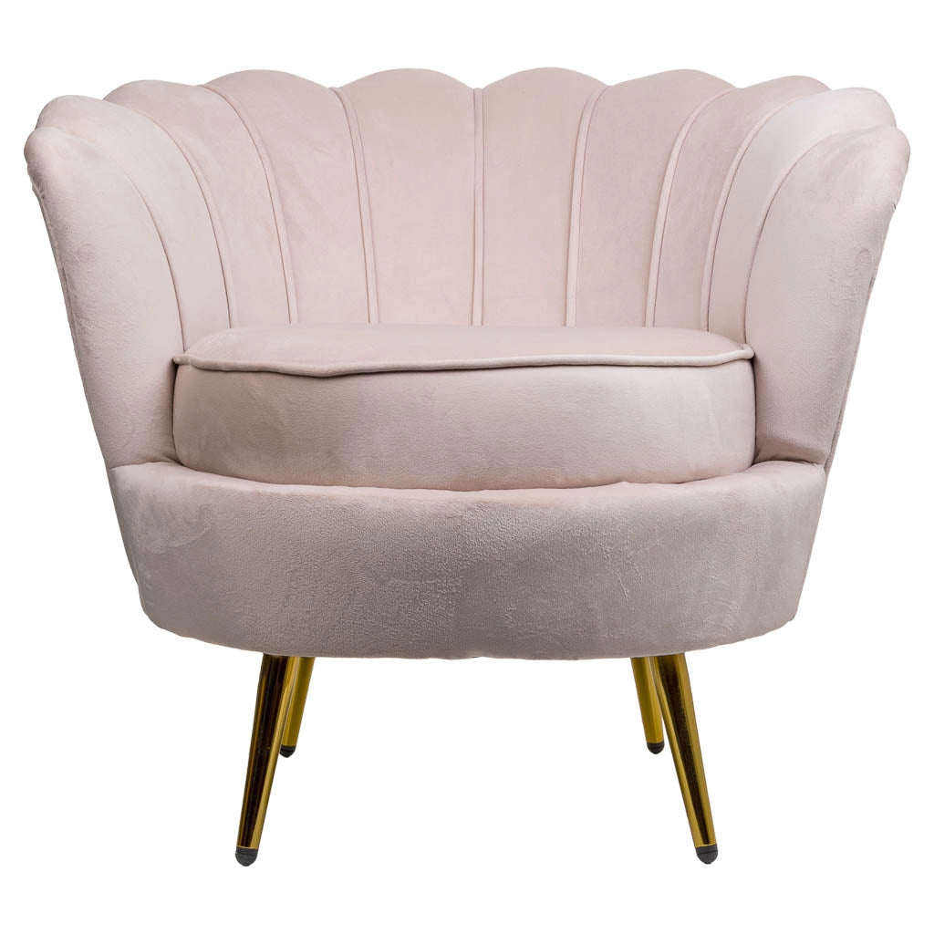 Poltrona in legno imbottita crema 76x75x83h cm