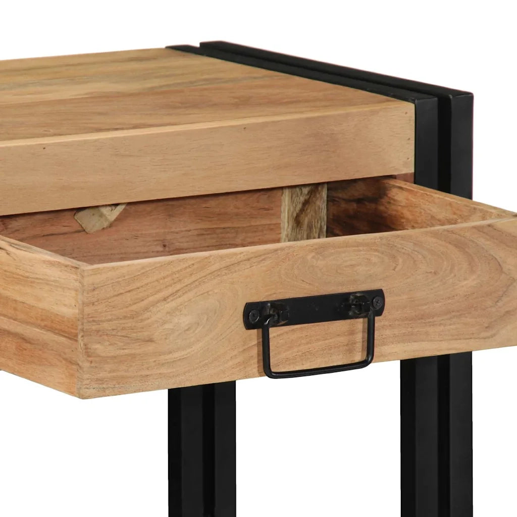 Tavolo consolle con cassetto Marrone Legno di Acacia Massello 4102737