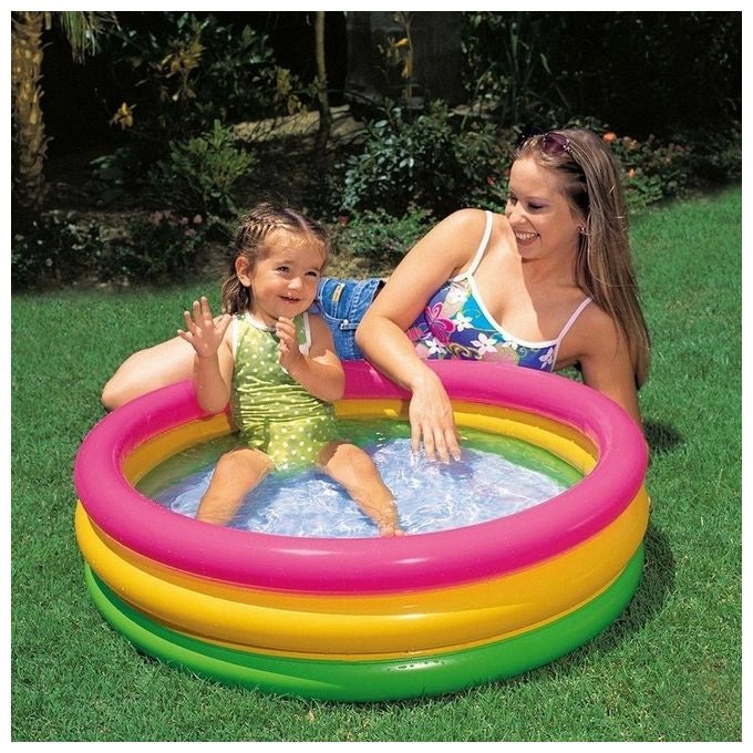 Intex 58924NP Sun Set Piscina Gonfiabile per Bambini 3 Anelli 86x25 cm 68 L colore Multicolor