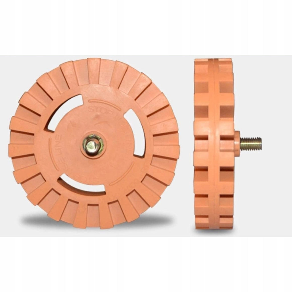 Disco di Gomma per Rimozione Colla "Fiore" 100mm + Adattatore per Trapano – Alta Qualità, 4000 RPM, Facile Montaggio
