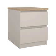 Azar, Comodino 2 Cassetti, 40x40x50h cm Beige