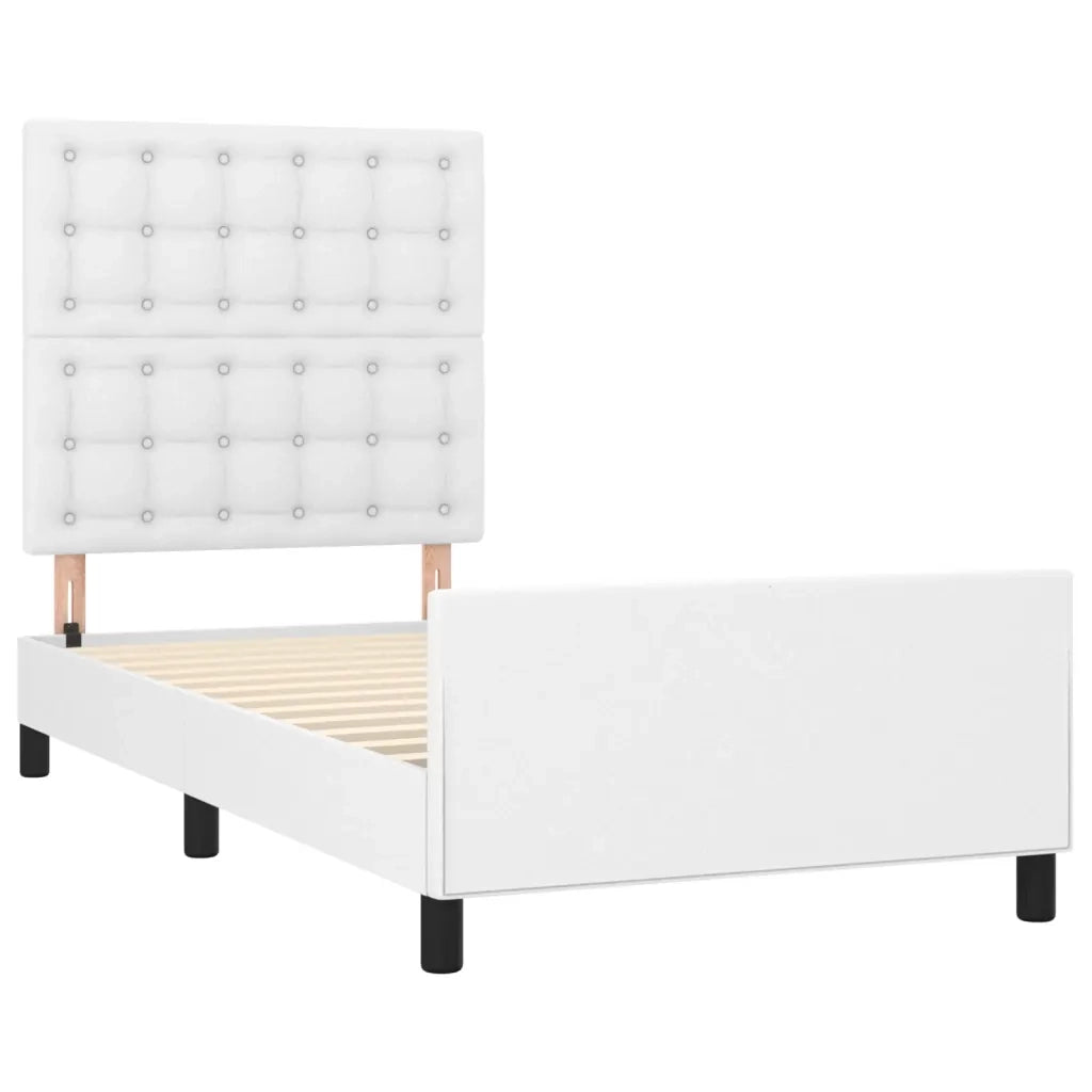 Giroletto con Testiera Bianco 100x200 cm in Similpelle 3125556