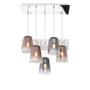 SOSPENSIONE CROMO RETTANGOLARE 5 LUCI (3 RA + 2 CR) 1164CR-S5 R-RC