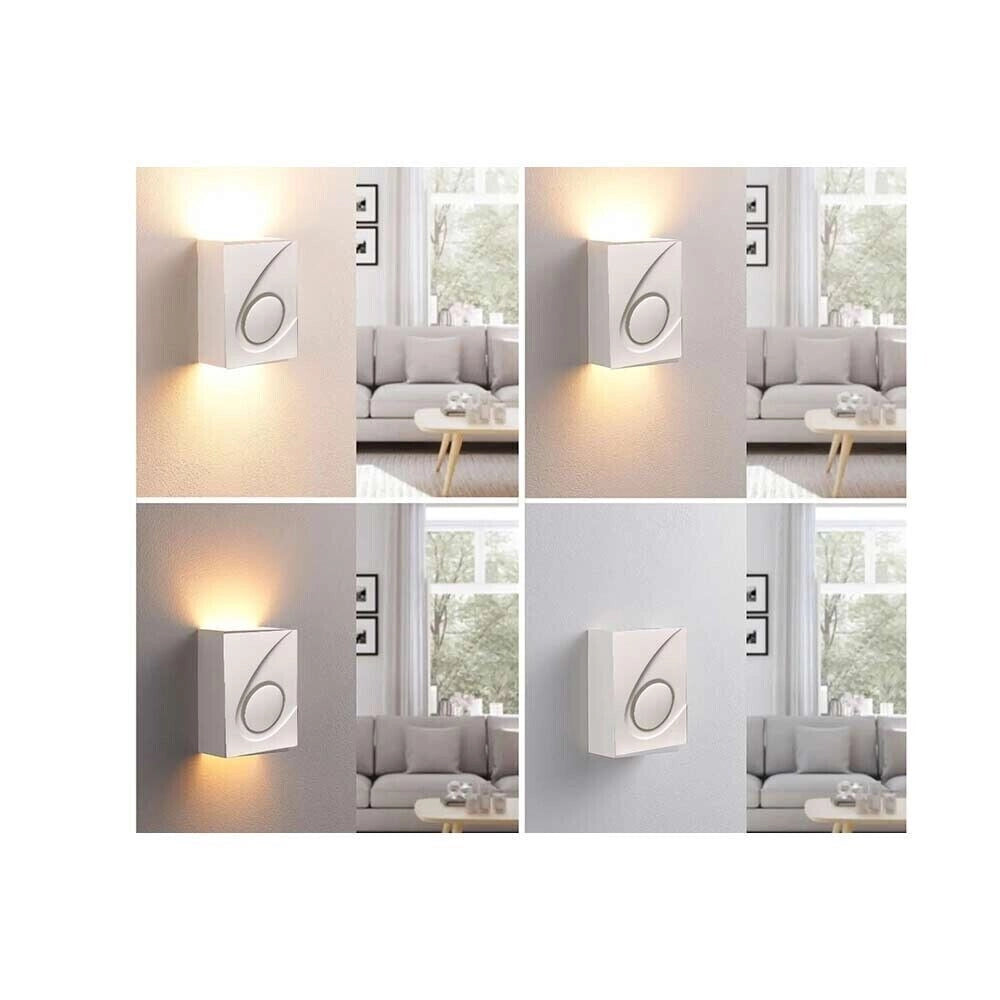 Applique in gesso dal design moderno forma biemissione attacco per lampadine G9