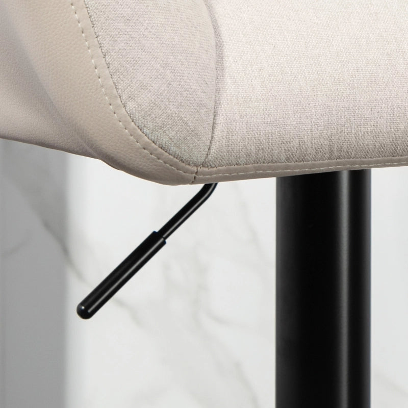 SGABELLO ALTO Set da 2 pezzi regolabile 64-85 cm ecopelle crema