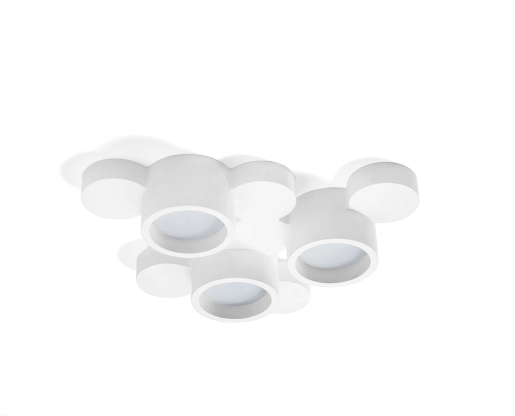 CHIO lampada da soffitto 3 Luci attacco GX53 Forma Tonda in gesso bianco