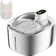 Fonte per animali di acciaio inossidabile senza fili 4 litri con sensore di movimento - funziona con batterie 4000 mAh - dispensatore d'acqua ultrasilenzioso con filtrazione multipla - resistente alla lavastoviglie
