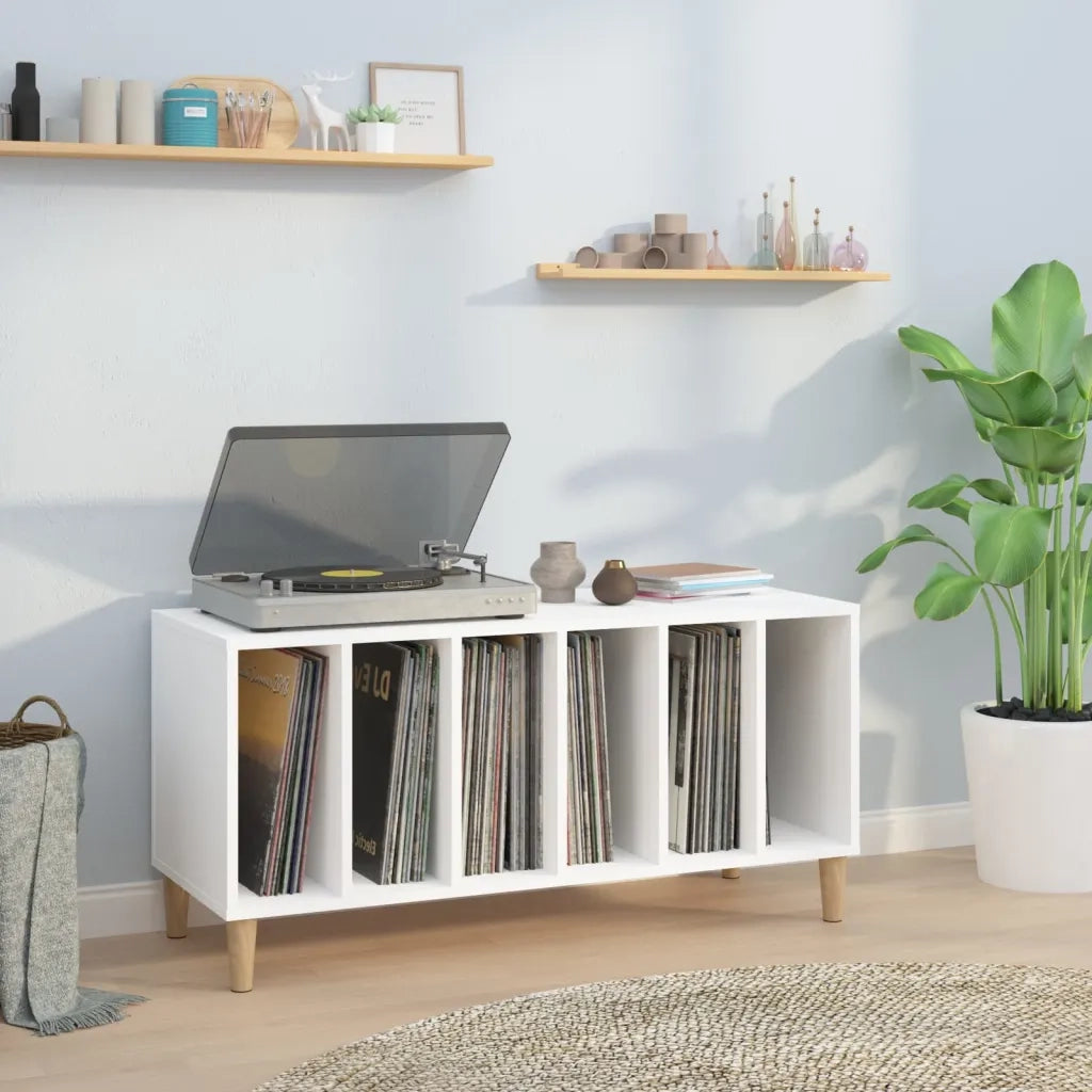Mobile Porta Dischi Bianco 100x38x48 cm in Legno Multistratocod mxl 73306