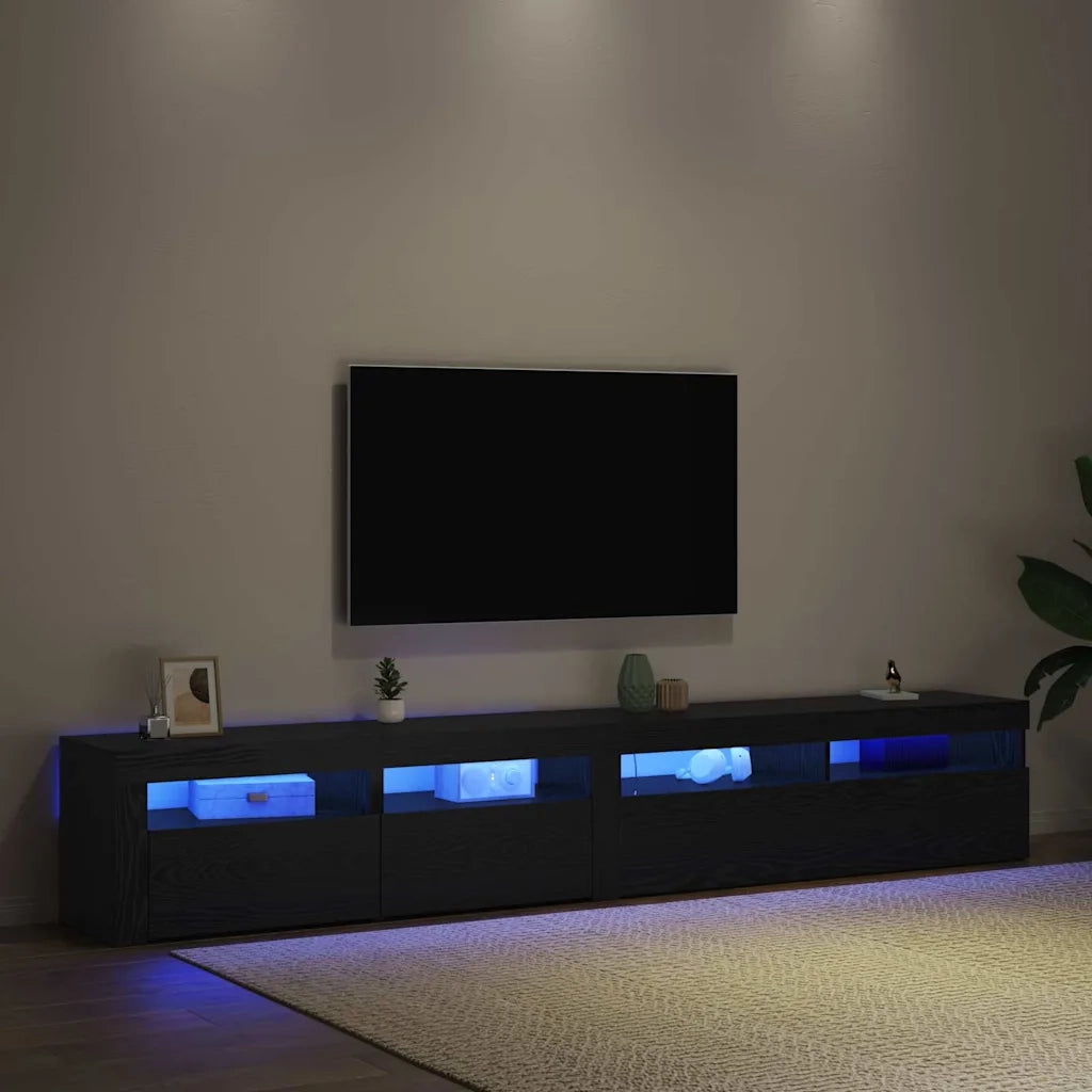 Mobile TV 2 pcs Rovere Nero 240 x 35 x 40 cm Legno multistrato 3332491