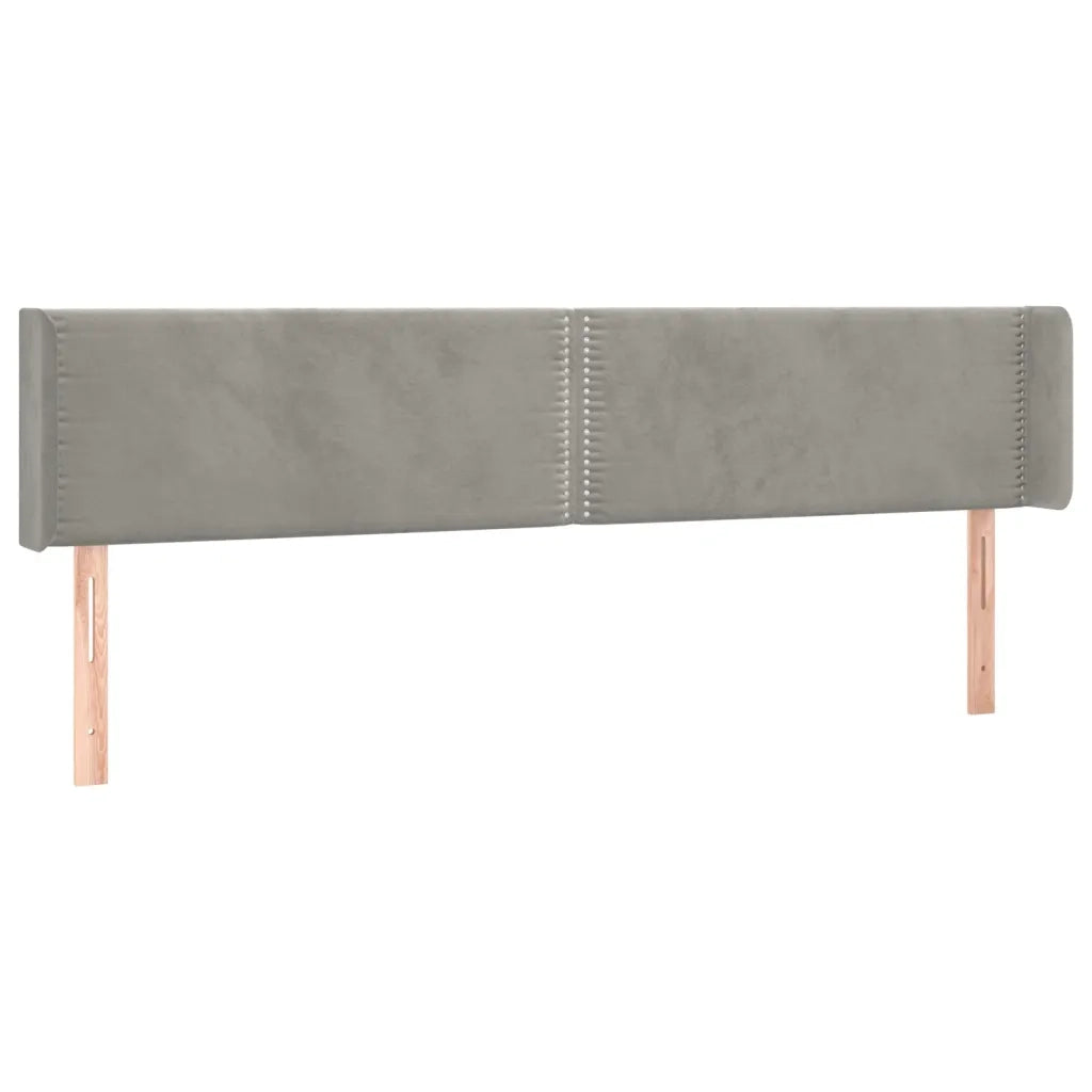 Testiera a LED Grigio Chiaro 203x16x78/88 cm in Velluto 3123162