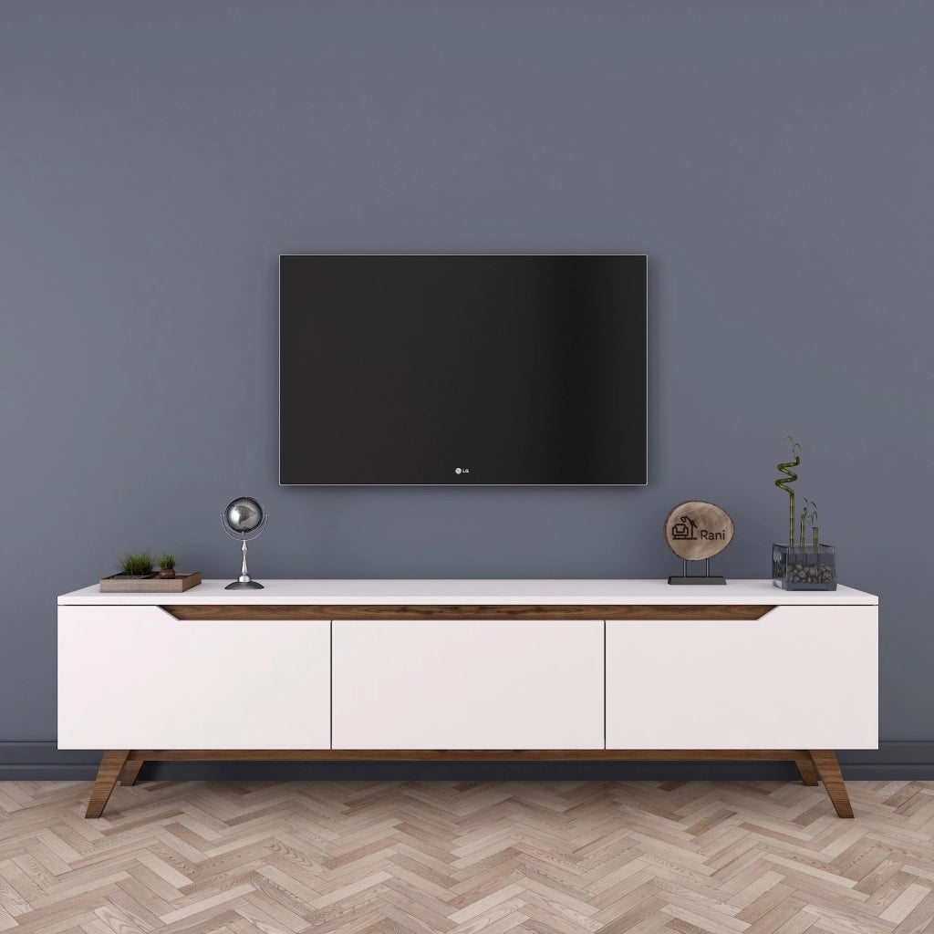 Porta TV in legno "Digi" - 180 x 35 x 48 cm - Marrone