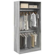 Armadio Grigio Sonoma 100x50x200 cm in Legno Multistrato
