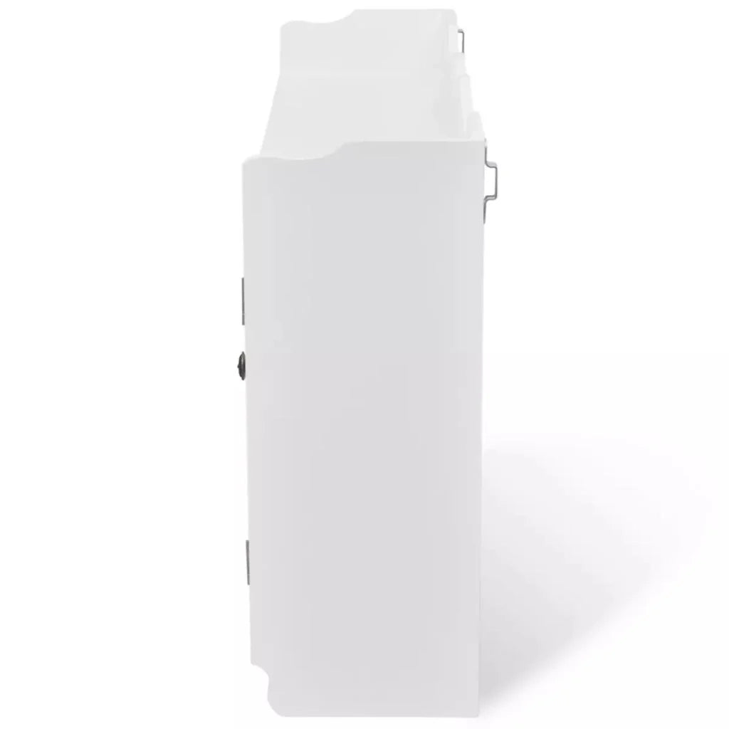 Vetrina/mobiletto da parete con ripiano per libri/DVD/vetro in MDF bianco 2702115/2