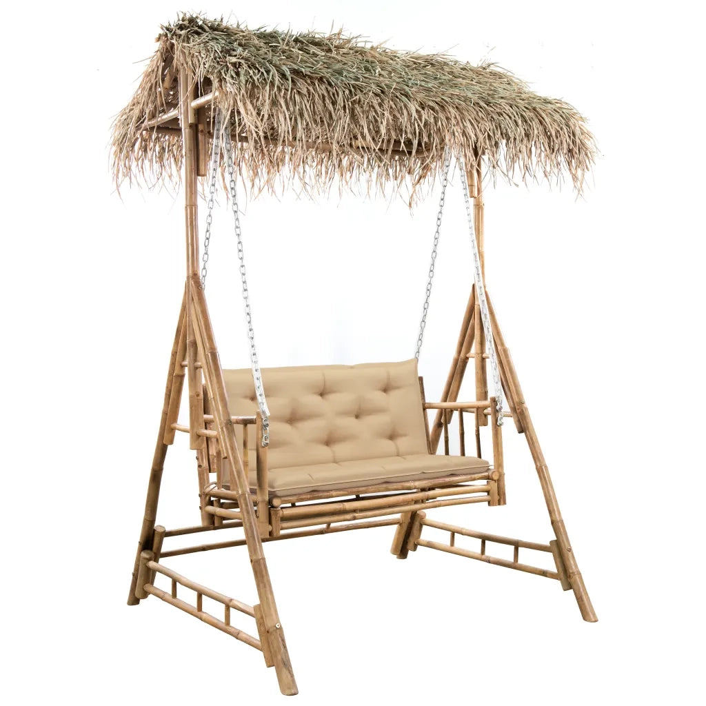 Dondolo da Giardino 2 Posti Cuscini Foglie di Palma 202cm BambÃ¹ cod mxl 51806