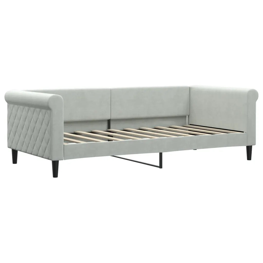 Divano letto | Sof¨¤ letto | Letto singolo con Materasso Grigio Chiaro 90x190 cm in Velluto