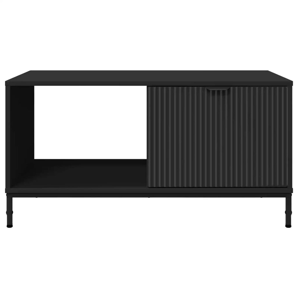 Tavolino da salotto con cassetto Rovere Nero 90 x 49 x 46 cm 883445