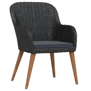 Set da Pranzo per Giardino 3 pz con Cuscini Nero cod mxl 40987