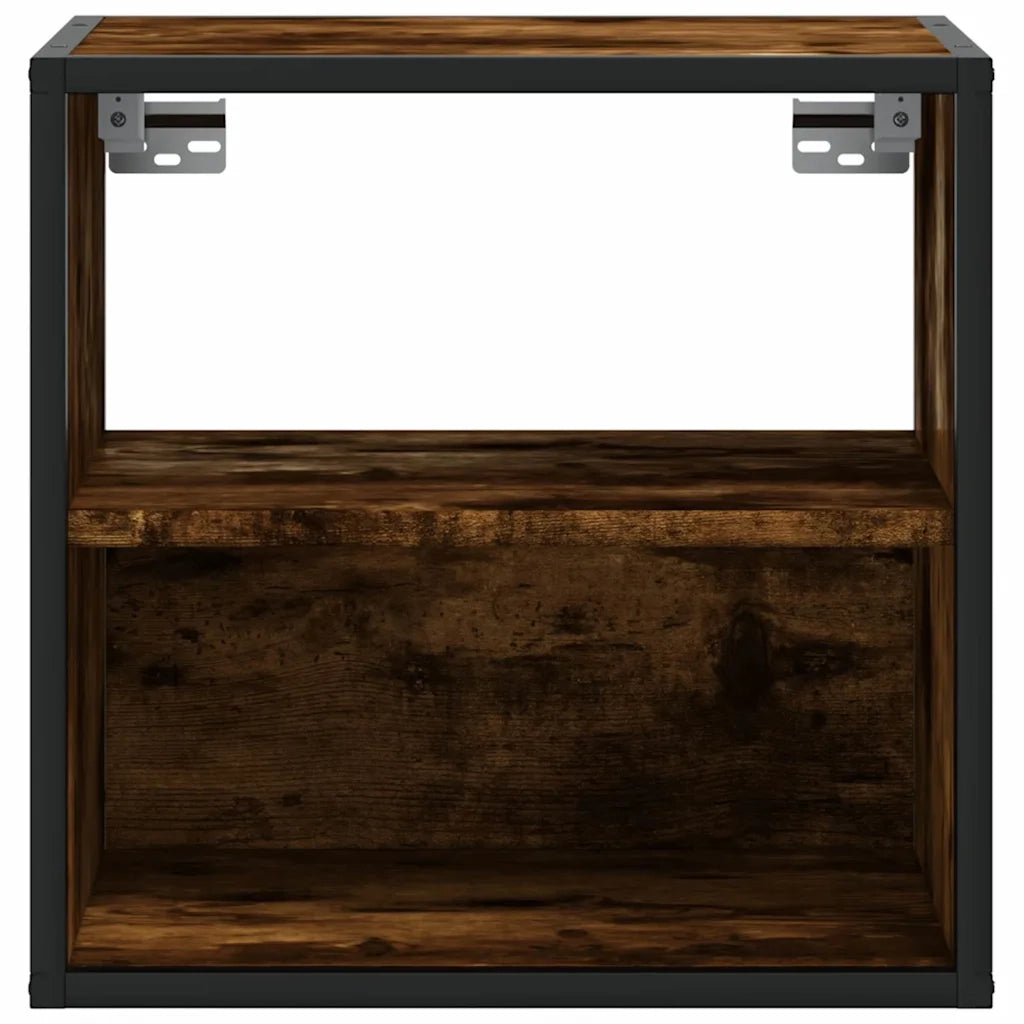 vidaXL Comodini a Muro 2 pz Rovere Fumo 40x31x39,5 cm