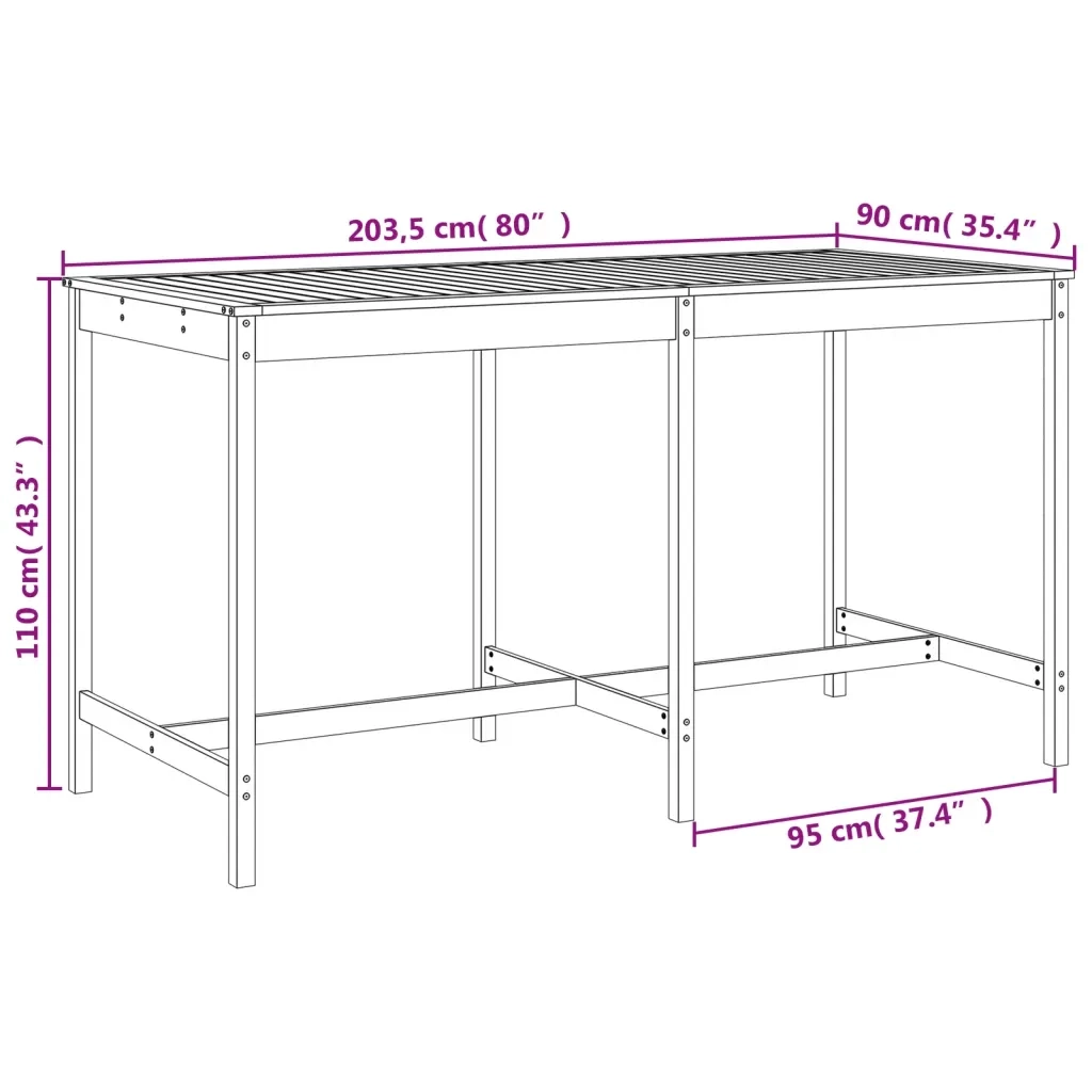 Set da Bar da Giardino 9 pz in Legno Massello di Douglas 3157822