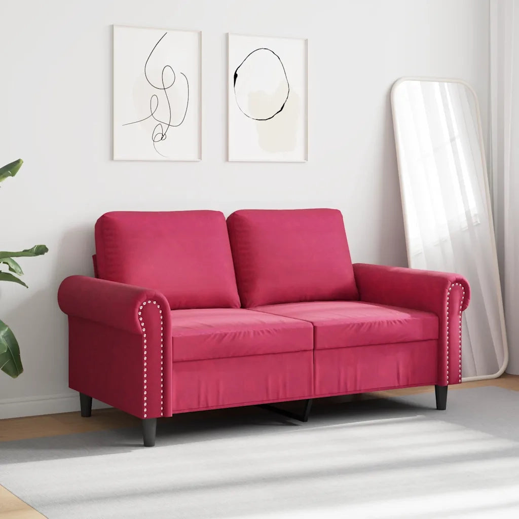Divano a 2 Posti Rosso Vino 120 cm in Vellutocod mxl 134742