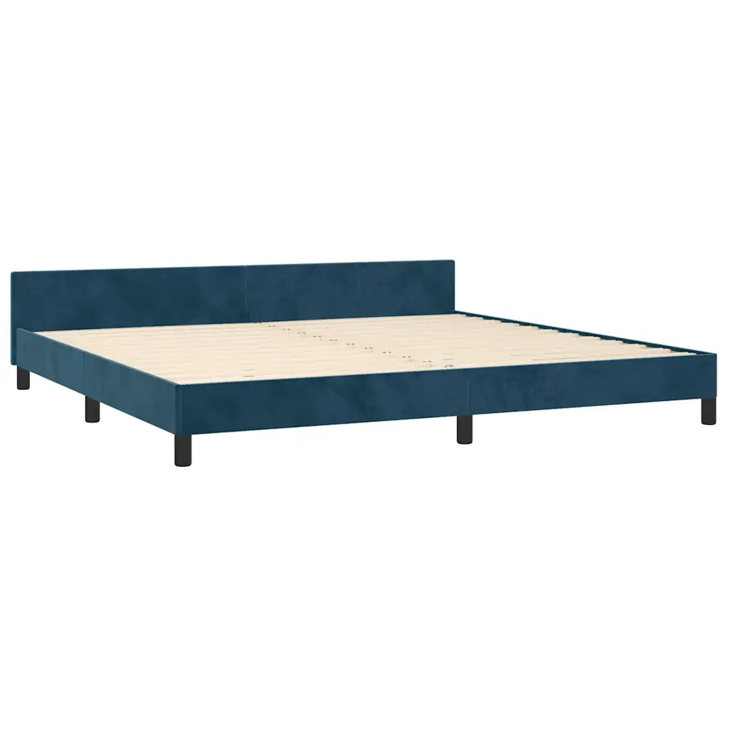 Giroletto senza Materasso Blu Scuro 200x200 cm in Velluto 347595