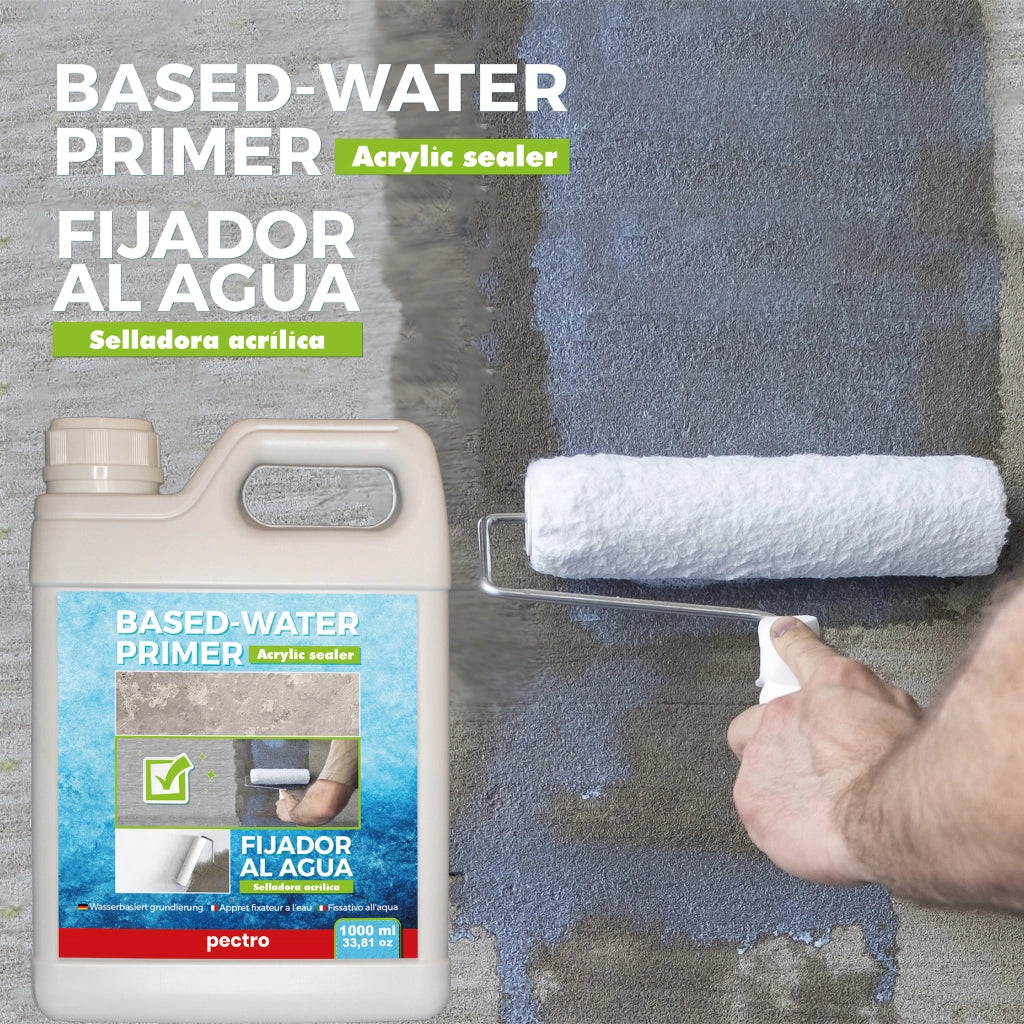 Fissativo Acrilico all’aqua per Muri Interni ed Isterni 1000ml - Primer Aggrapante per Muro - Primer per Pittura