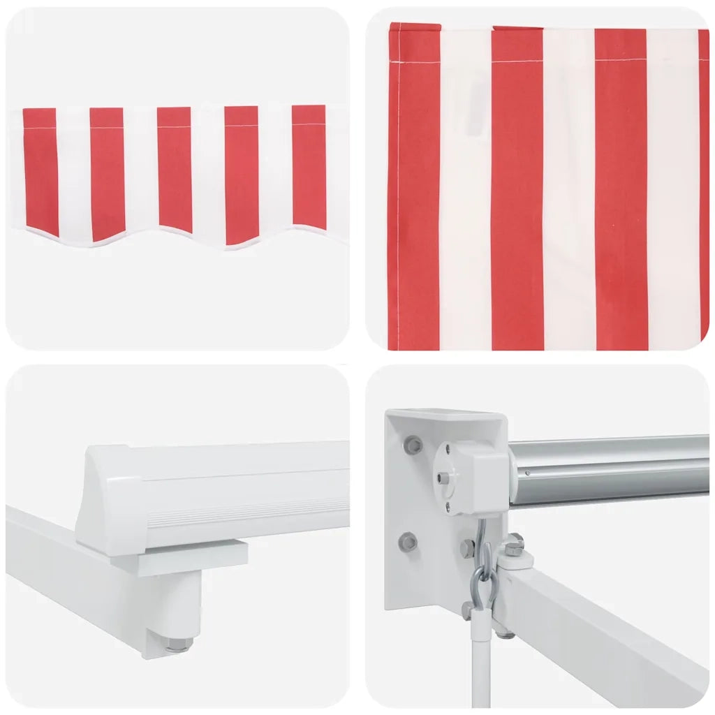 Tenda da Sole-Tenda parasole per Patio Rosso e Bianco 450 x 300 x 165 cm 610530