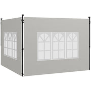 Set 2 Pezzi Pareti Laterali per Gazebo 3x3 3x6 ¨C Zephmum ¨C Bianco Impermeabile con Finestra