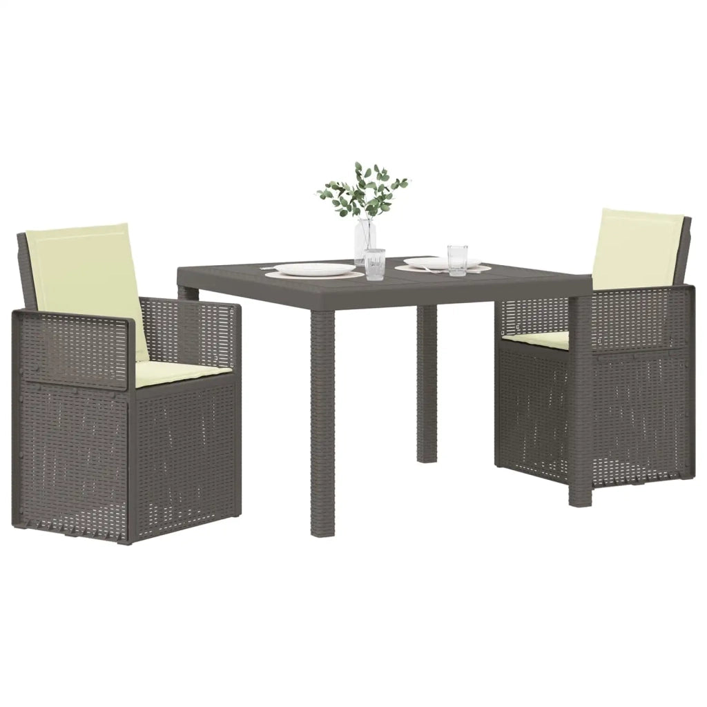 Set da Pranzo per Giardino 3 pcs Grigio chiaro e panna PP 3430051