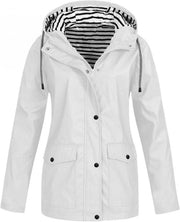 Giacca da donna per bicicletta, impermeabile, con cappuccio e maniche lunghe, per uso esterno.