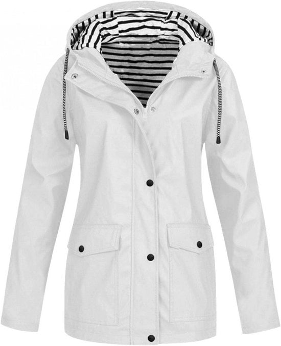 Giacca da donna per bicicletta, impermeabile, con cappuccio e maniche lunghe, per uso esterno.