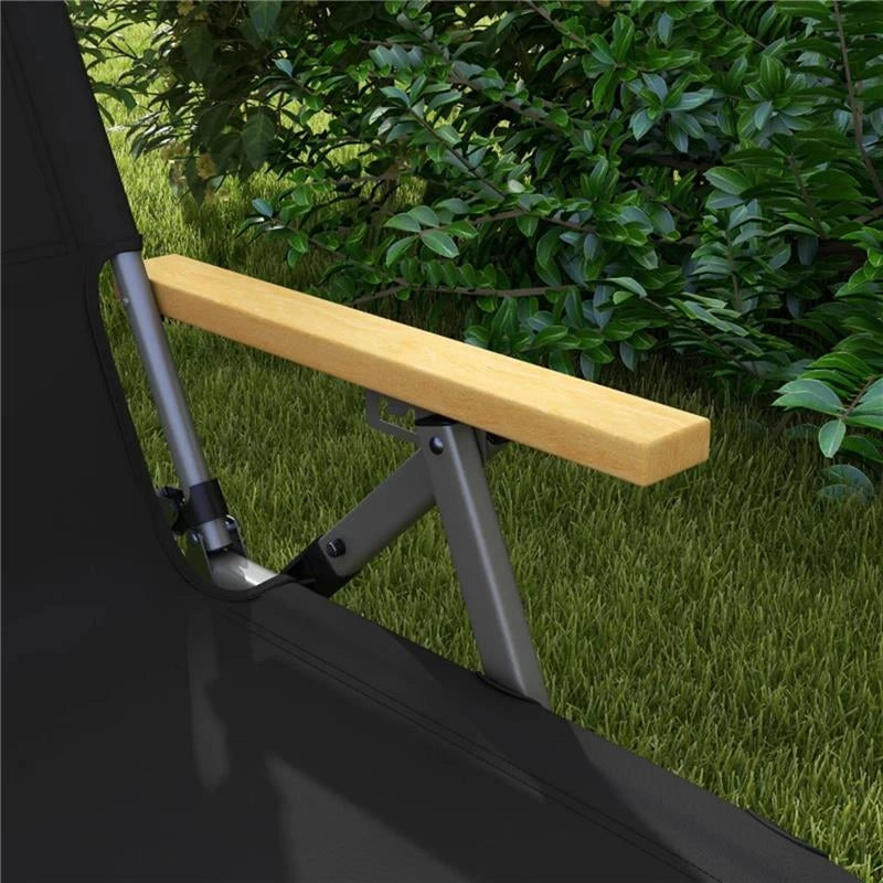 SEDIA DA CAMPEGGIO PIEGHEVOLE CON SCHIENALE REGOLABILE, IN ALLUMINIO E POLIESTERE 74X59.5X98 CM, NERO