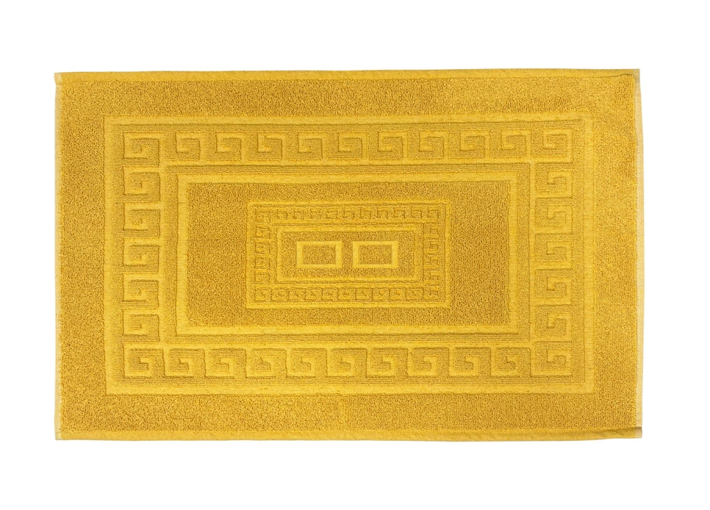 Tappeto Da Bagno Disegno Torino Colore Senape - Par 3Pezzi - Senape