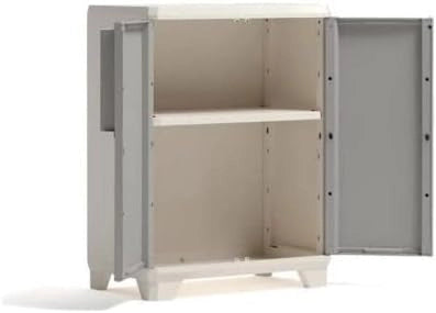 ARMADIO BASSO 1 RIPIANO WOOD KETER - PPL BEIGE 2 ANTE CM 68X39 H.CM 90