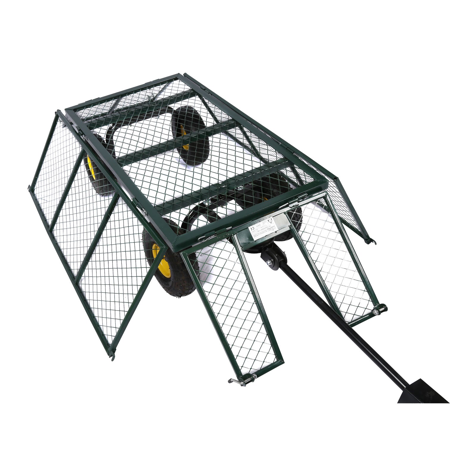 Carrello da trasporto con sponde ribaltabili max 550 kg, incl.telone, per giardino campagna