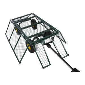 Carrello da trasporto con sponde ribaltabili max 550 kg, incl.telone, per giardino campagna