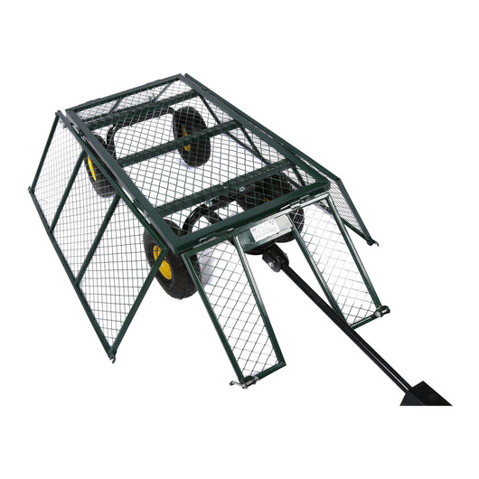 Carrello da trasporto con sponde ribaltabili max 550 kg, incl.telone, per giardino campagna