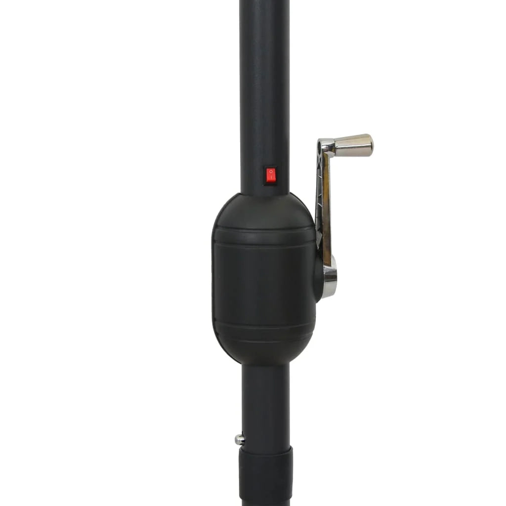 Ombrellone con LED e palo in alluminio 300 cm antracite 02_0008082