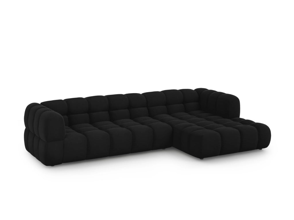 Cosmopolitan Design - Divano angolare modulare destro "Sky" 4 posti in velluto nero 