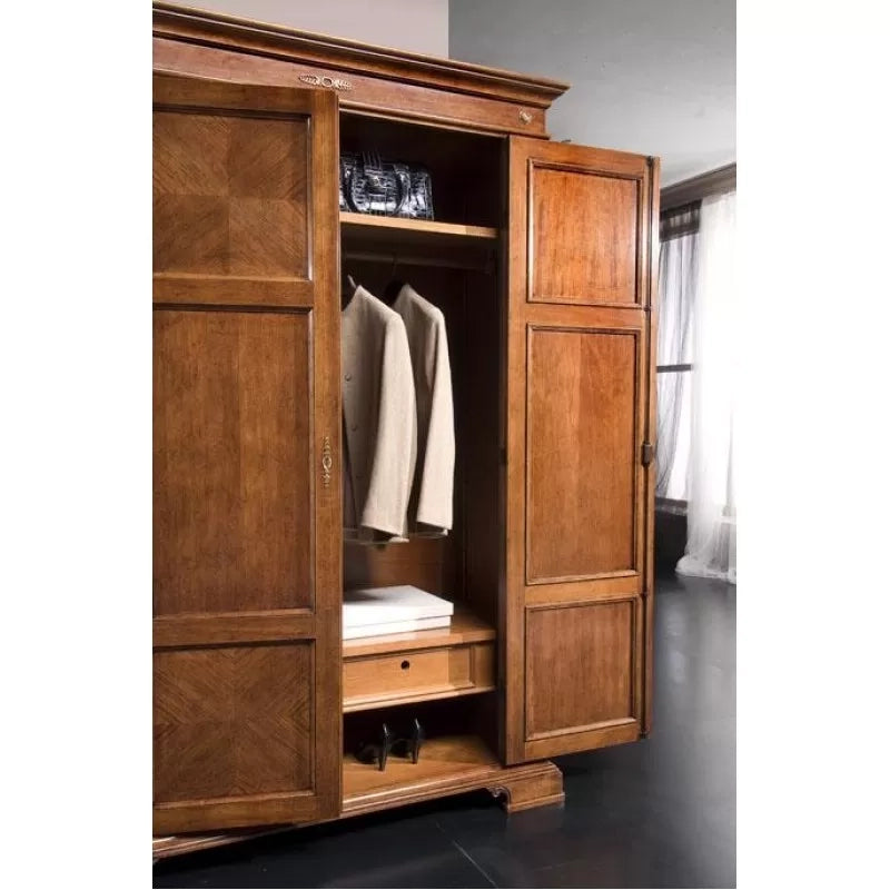 Armadio classico 2 porte 2 cassetti legno bassano 143x56x210 - Mobili 2G